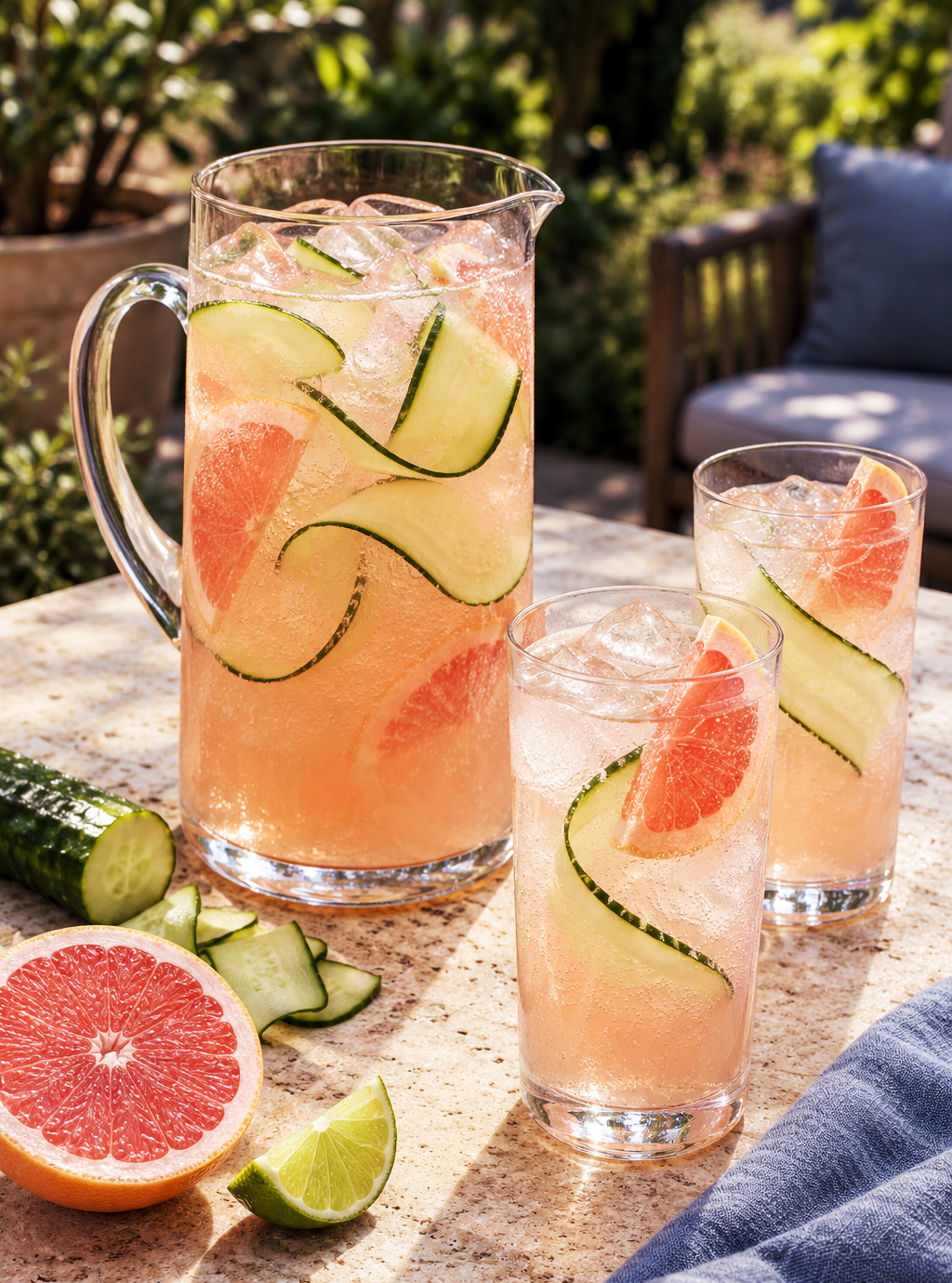Punch gin tonic concombre
