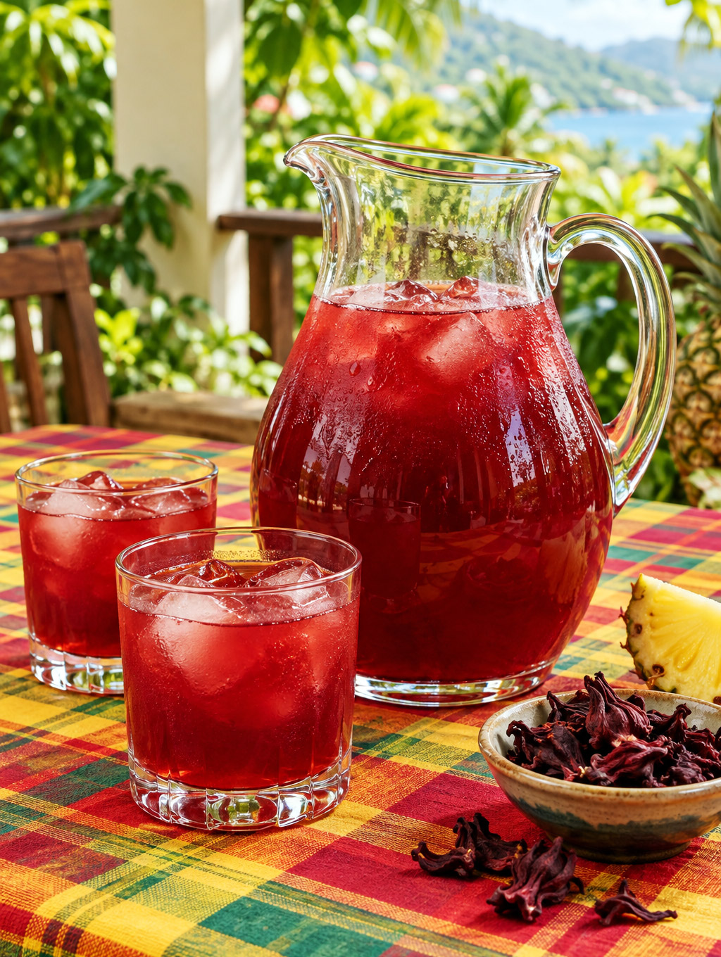 Punch hibiscus ananas au rhum