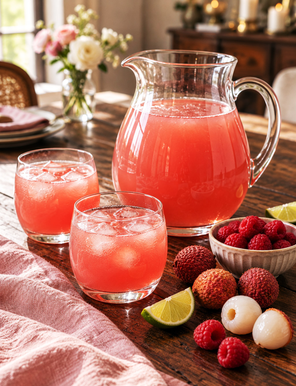 Punch litchi et framboise