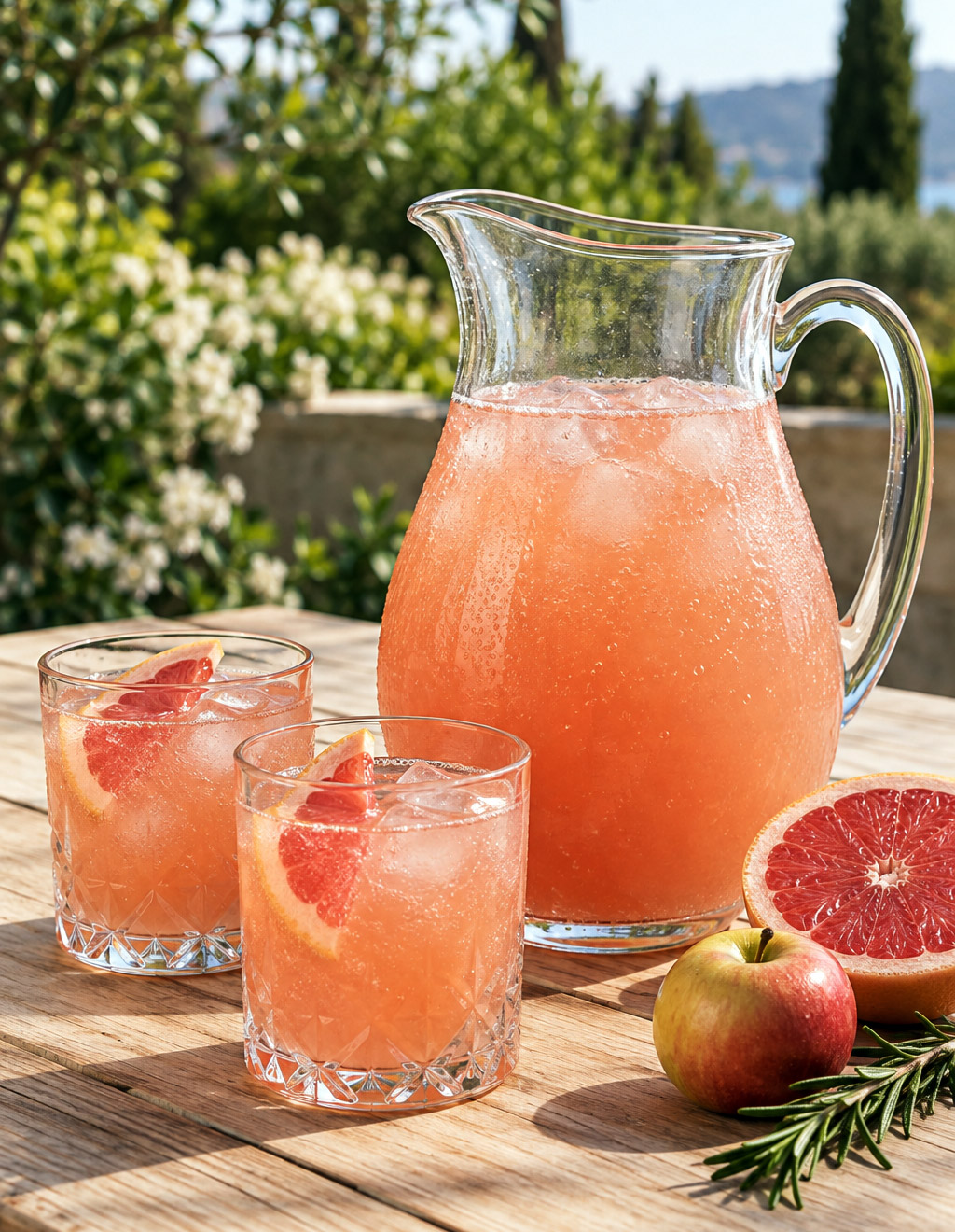 Punch rhum arrange pamplemousse romarin