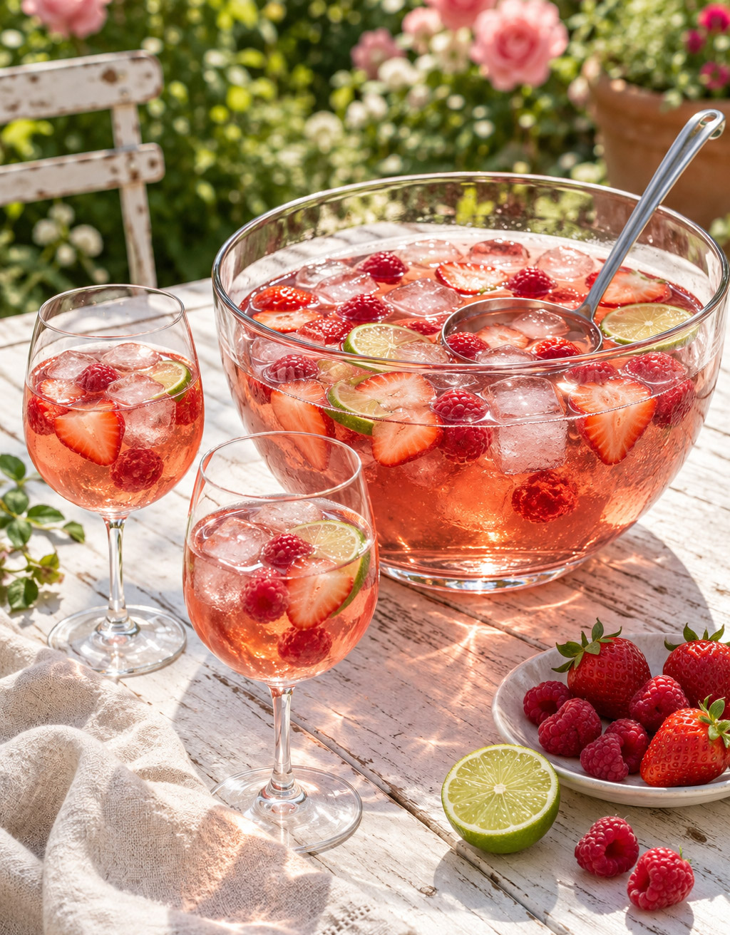 Sangria rosee aux fruits rouges